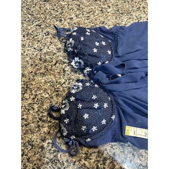 Victoria's Secret Slip Dress S embroidery push-up long nightgown small vtg-1999 - Picture 7 of 8